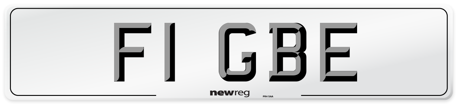 F1 GBE Number Plate from New Reg